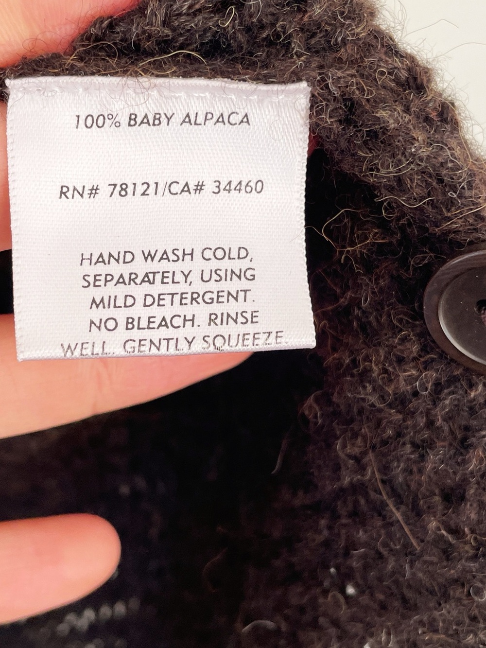 Eileen Fisher 100% Baby Alpaca Wool Knit Cardigan Sweater Womens Large Chocolate - Picture 5 of 11